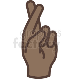 300x300 African American Hand With Fingers Crossed Vector Icon Clipart