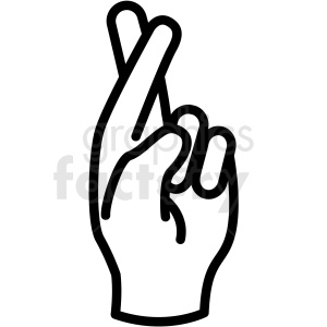 300x300 Hand With Fingers Crossed Vector Icon Clipart Royalty Free Gif