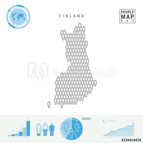 500x500 Finland People Icon Map People Crowd In The Shape Of A Map