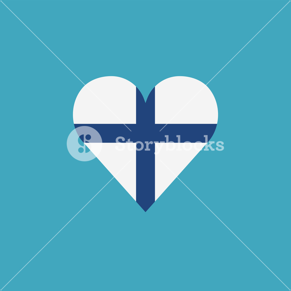 1000x1000 Finland Flag Icon In A Heart Shape In Flat Design Independence