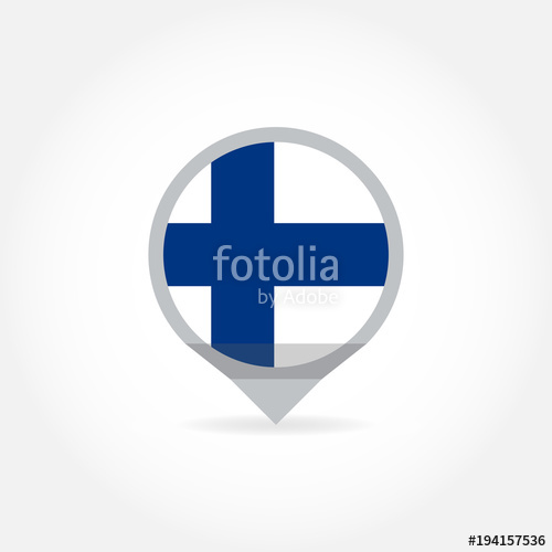 500x500 Flag Of Finland Icon In Shape Of Map Pointer Or Marker Finnish