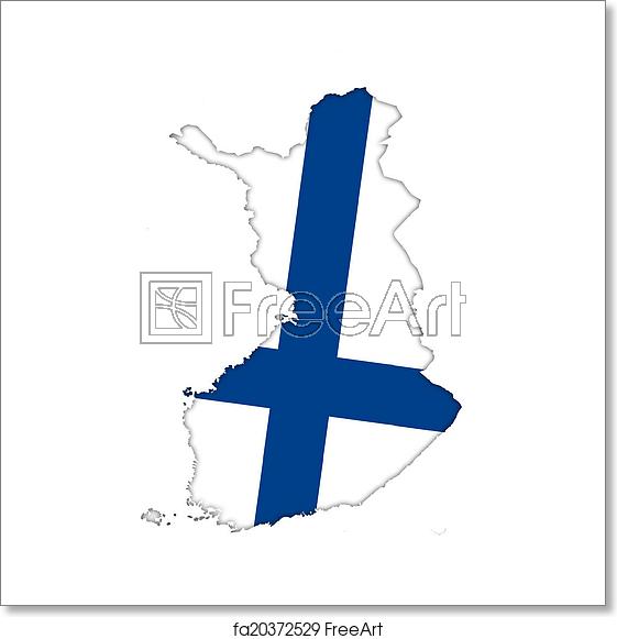 561x581 Free Art Print Of Finland Flag Icon Map Freeart