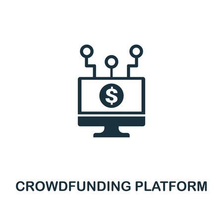 450x450 Crowdfunding Platform Icon Monochrome Style Design From Fintech