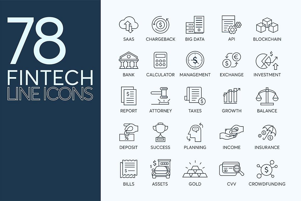1158x772 Fintech Line Icons