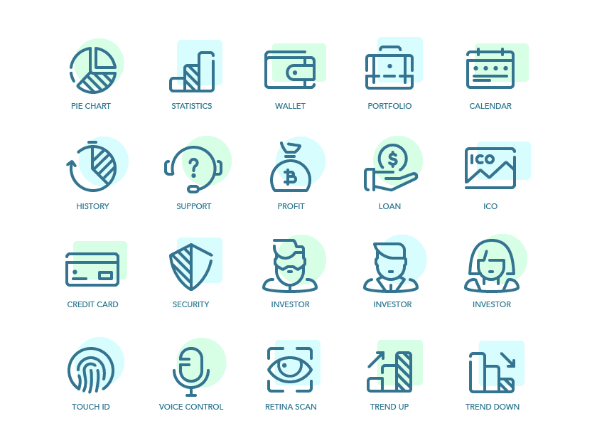 840x630 Fintech Icon Set