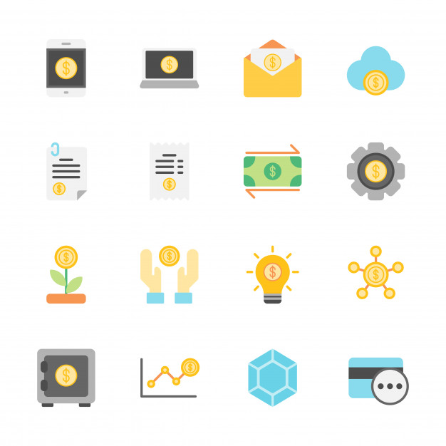 626x626 Fintech Flat Icons Vector Premium Download