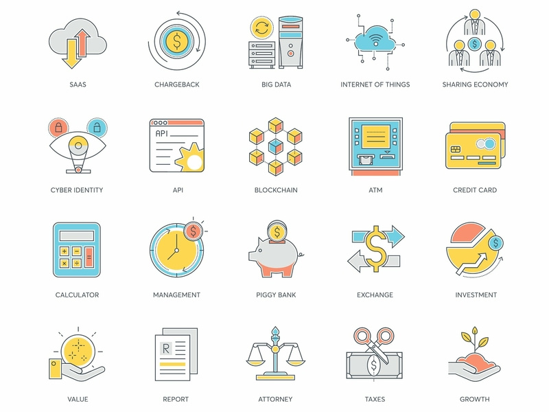 800x600 Fintech Color Line Icons