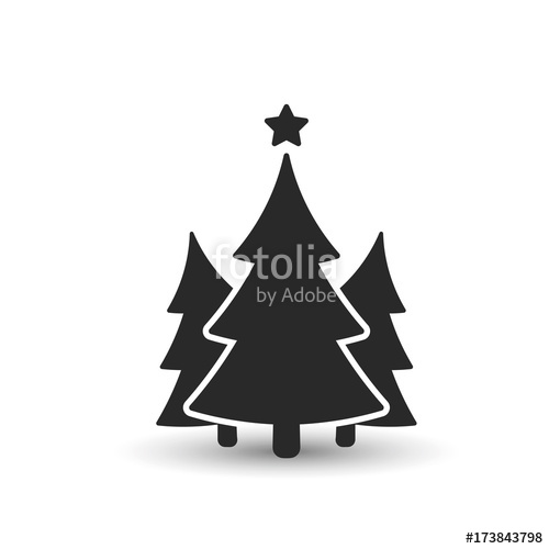 500x500 Fir Tree Icon Three Spruce Vector Illustration Stock Image