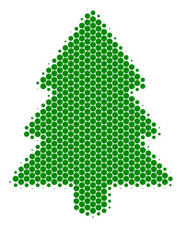 361x450 Halftone Round Spot Fir Tree Icon Pictogram On A White Background