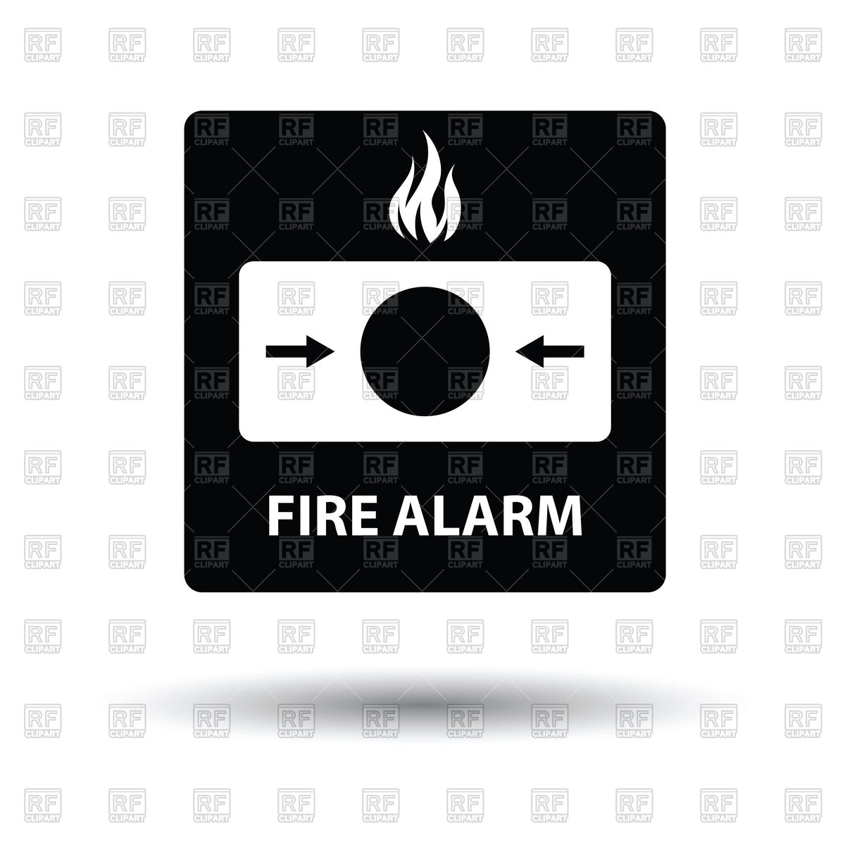 1200x1200 Fire Alarm Icon With Shadow Design Vector Image Of Icons