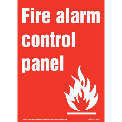 500x500 Fire Alarm Control Panel Sign With Icon