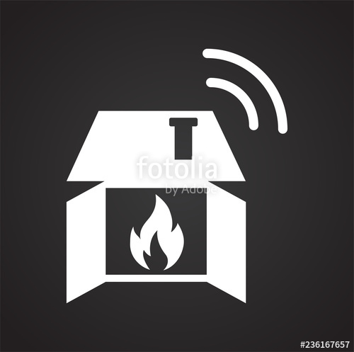 500x497 Smart Fire Alarm System Icon On White Background For Graphic