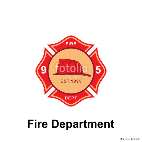 500x500 Fire Department, Icon Element Of Color Fire Department Sign