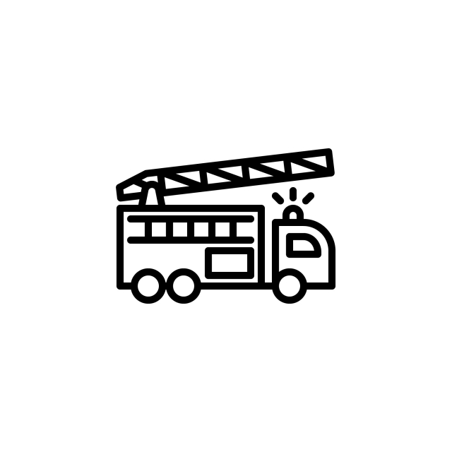640x640 Fire Engine Icon With Line Style Vector Illustration, Icon, Vector