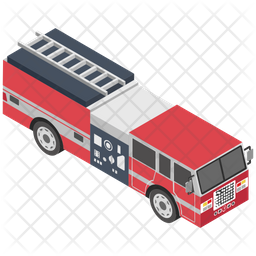 256x256 Fire Engine Icon Of Isometric Style