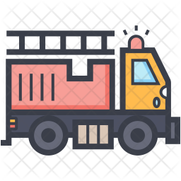 256x256 Fire Truck Icon Of Colored Outline Style