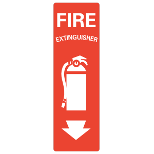 300x300 Fire Extinguisher Icon Vertical Sign Magnet