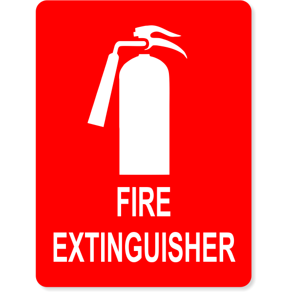 600x600 Fire Extinguisher Sign Icon Engraved Plastic Sign X