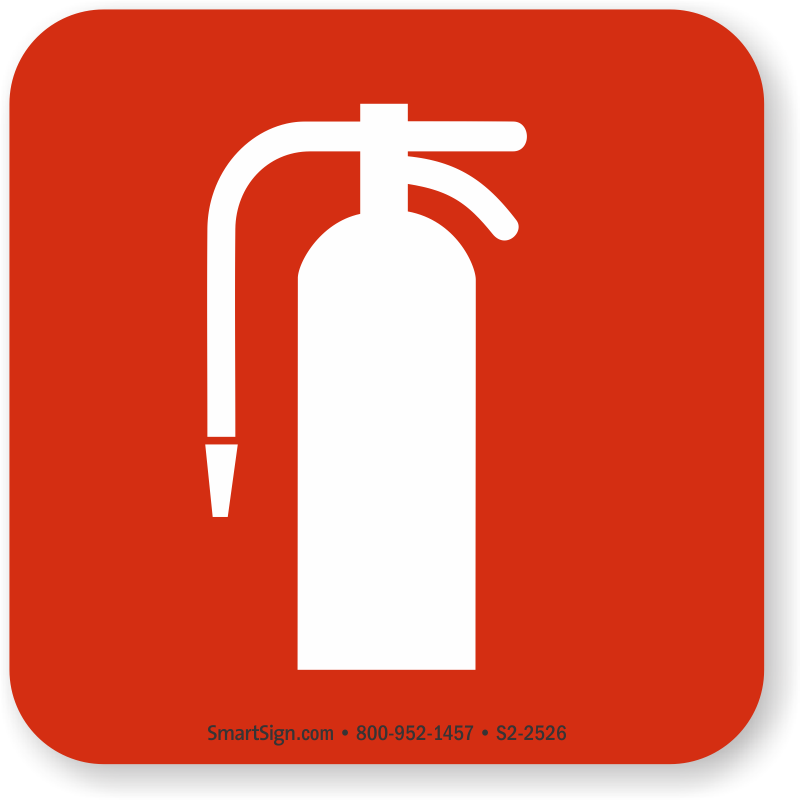 800x800 Fire Extinguisher Symbol Sign, Sku
