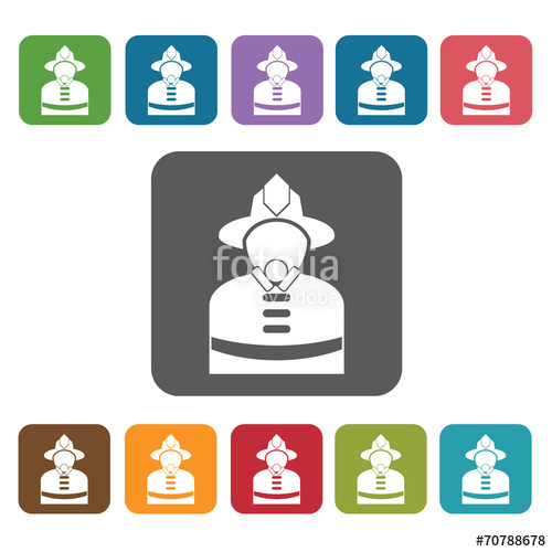 500x500 Firefighter With Respirator Mask Icon Fire Fighting Sign Symbol