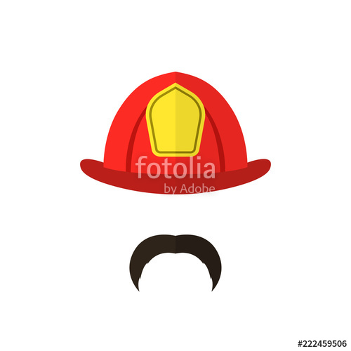 500x500 Firefighter With Mustache Wearing Helmet Men Icon Isolated