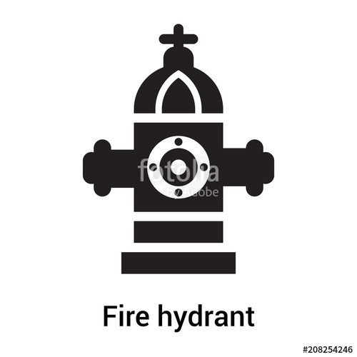 500x500 Fire Hydrant Icon Vector Sign And Symbol Isolated On White