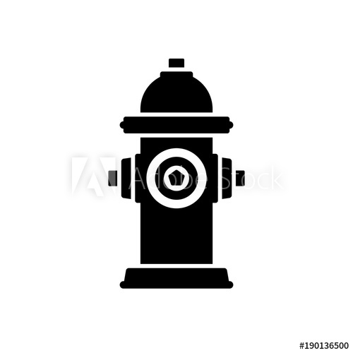 500x500 Fire Hydrant Icon Black, Minimalist Icon Isolated On White