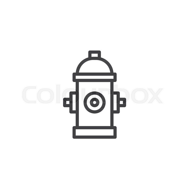 800x800 Fire Hydrant Line Icon, Outline Vector Stock Vector Colourbox