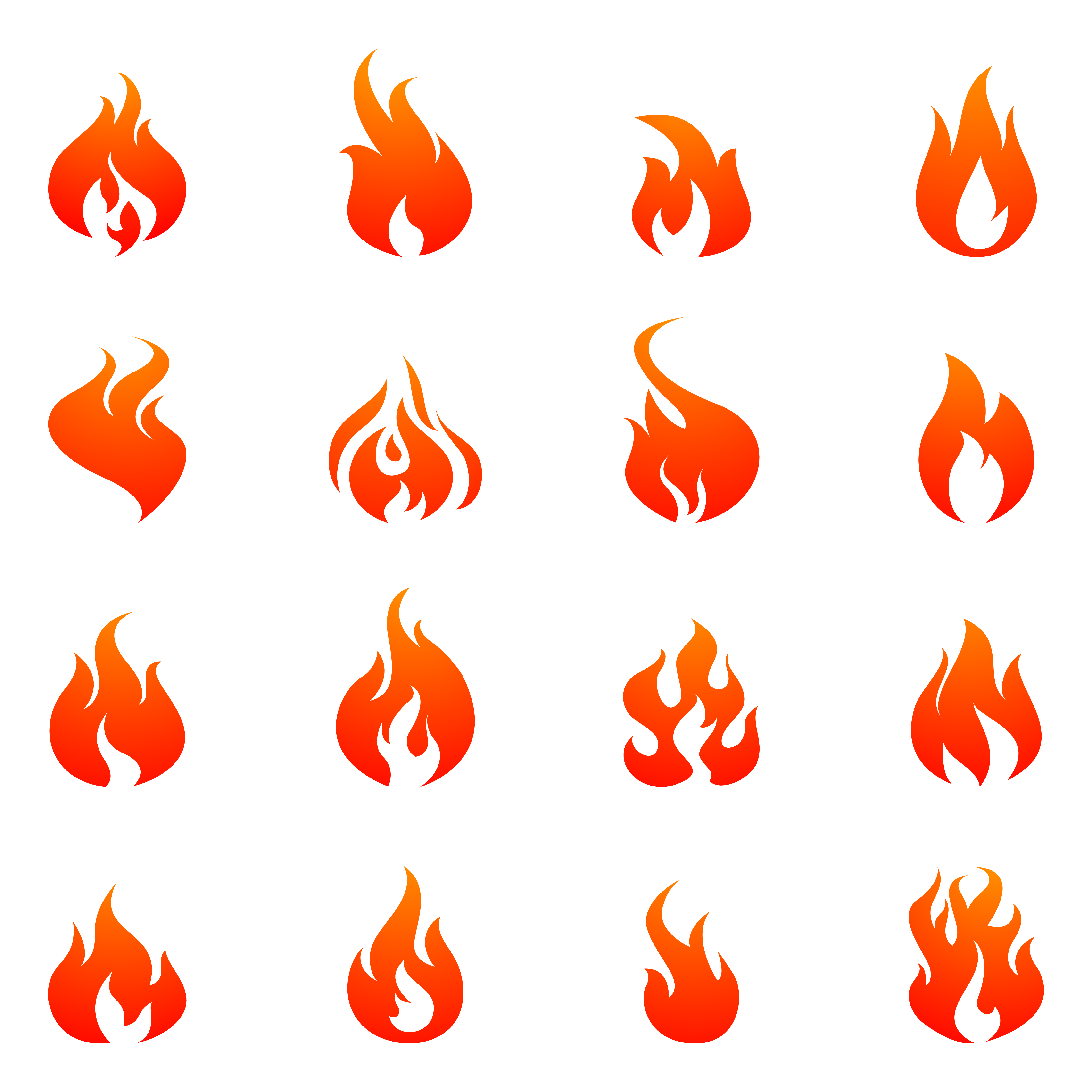 4500x4500 Fire Flat Icon Set