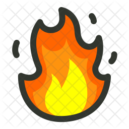 256x256 Fire Icon Of Colored Outline Style