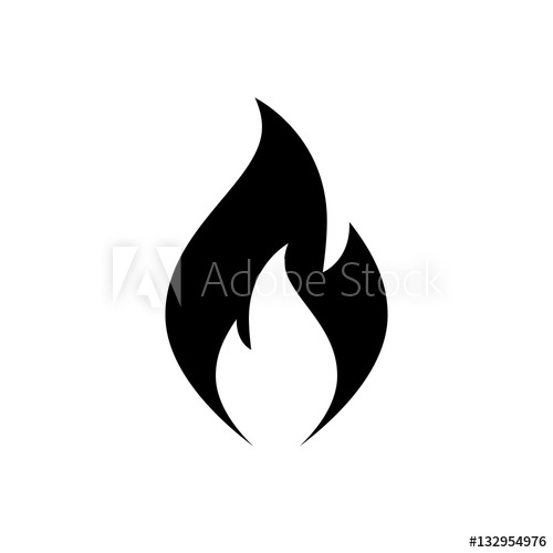 500x500 Fire Flame Icon Black Icon Isolated On White Background Fire