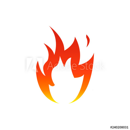 500x500 Flame Fire Icon With White Center Vector Illustration