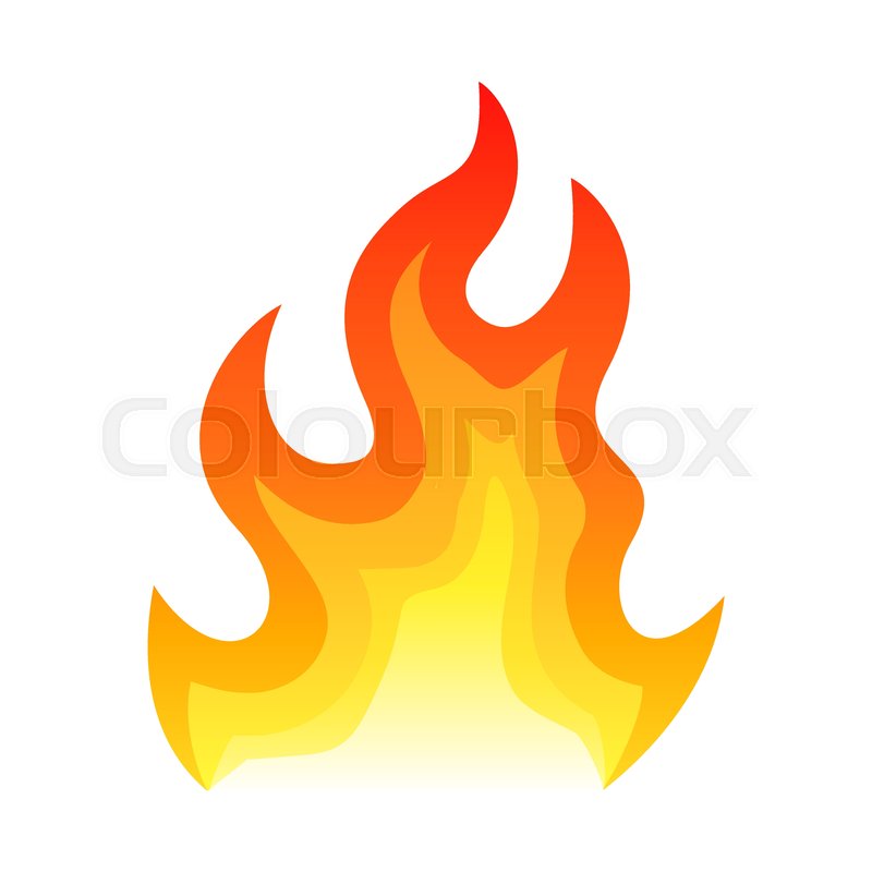 800x800 Red Fire Flat Icon Isolated On White Stock Vector Colourbox