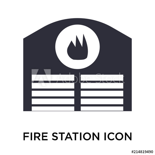 500x500 Fire Station Icon Vector Sign And Symbol Isolated On White