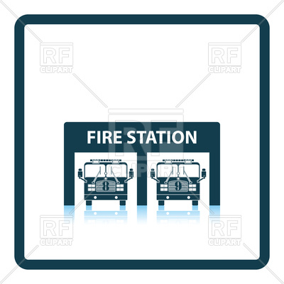 400x400 Fire Station With Fire Engine Icon Vector Image Of Icons
