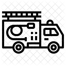 256x256 Fire Truck Icon Of Line Style