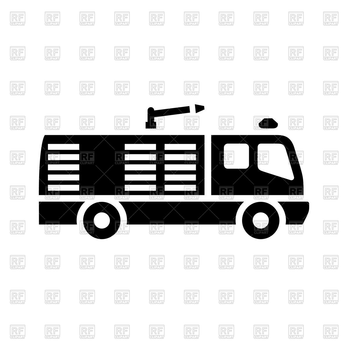 1200x1200 Fire Truck Black Icon Vector Image Of Transportation