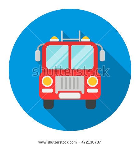 450x470 Fire Truck Icon Flat Single Silhouette Fire Equipment Icon