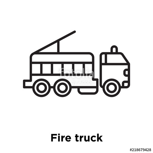 500x500 Fire Truck Icon Isolated On White Background Simple And Editable