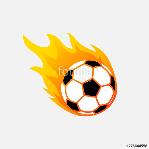 500x500 Soccer Ball In Fire Flame Football Fireball Cartoon Icon Fast