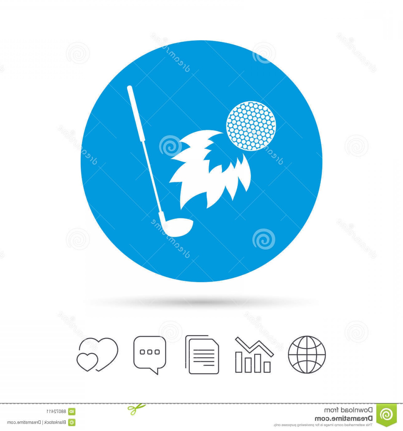 1560x1668 Stock Illustration Golf Fireball Club Sign Icon Sport Symbol Copy