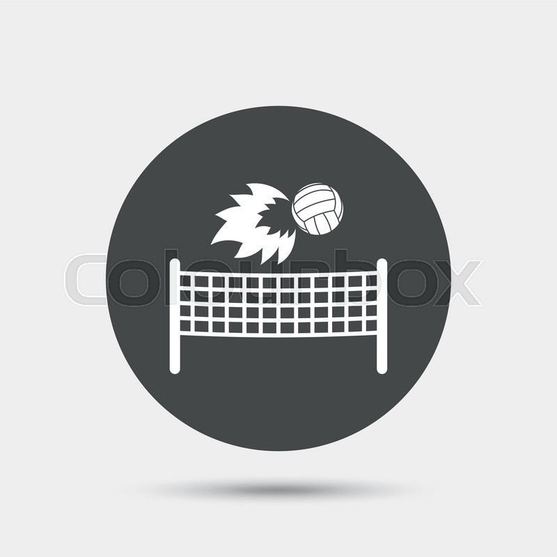 800x800 Volleyball Net With Fireball Sign Stock Vector Colourbox