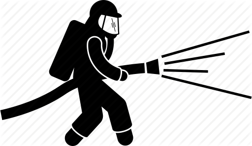512x298 Firefighter, Fireman, Hose, Rescue, Spray, Water Icon