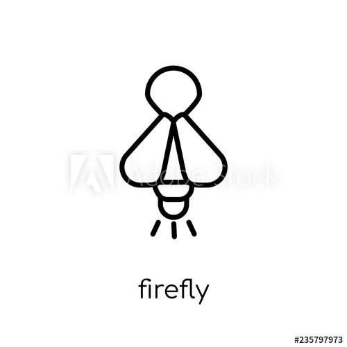 500x500 Firefly Icon Trendy Modern Flat Linear Vector Firefly Icon