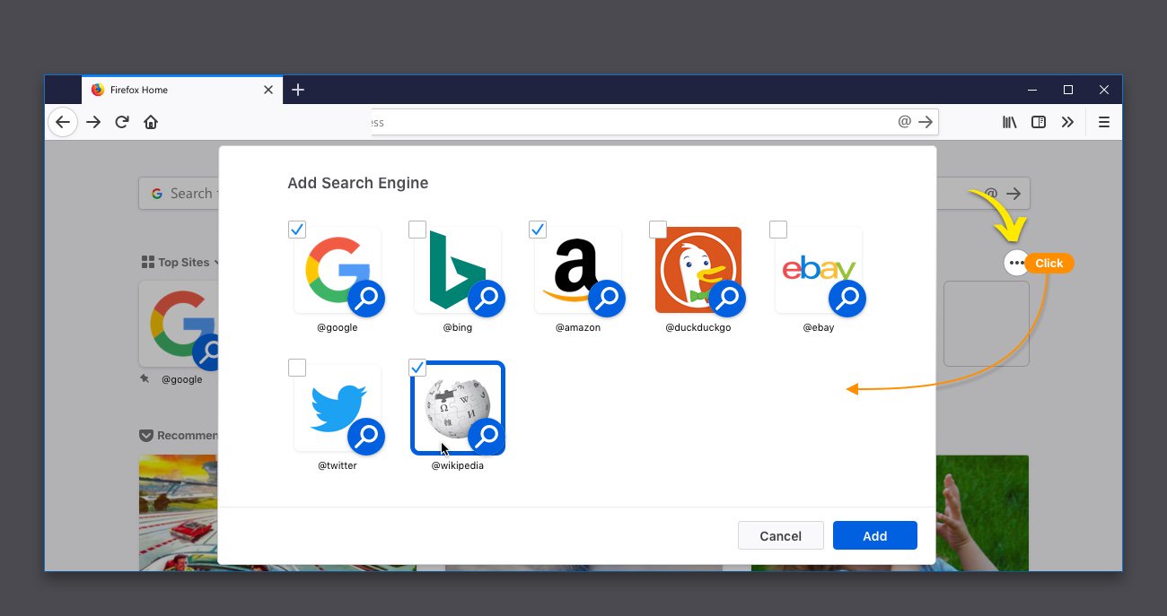 1300x687 Firefox Adding Search Shortcuts For Google Amazon To Top Sites