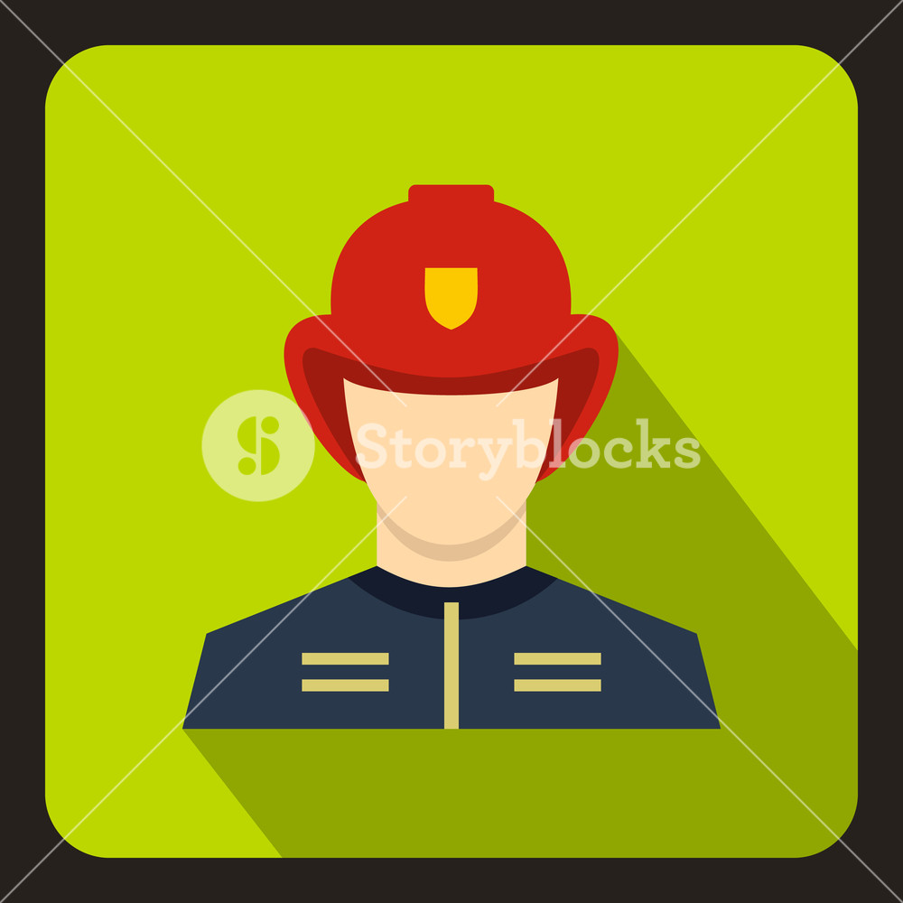 Fireman Icon In Flat Style With Long Shadow People Symbol Vector 1000x1000 Fireman Icon In Flat Style With Long Shadow People Symbol Vector