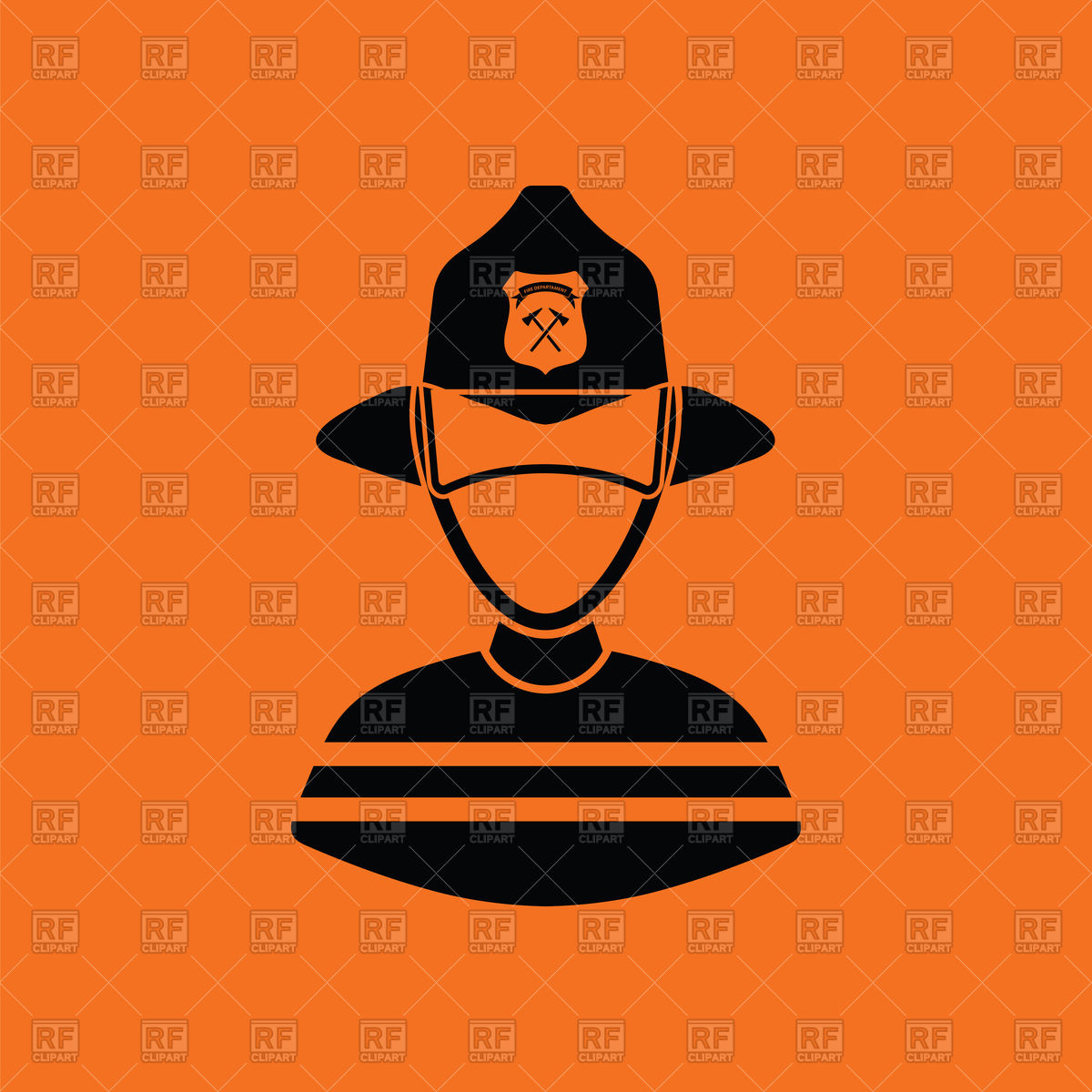 Fireman Icon On Orange Background 1200x1200 Fireman Icon On Orange Background