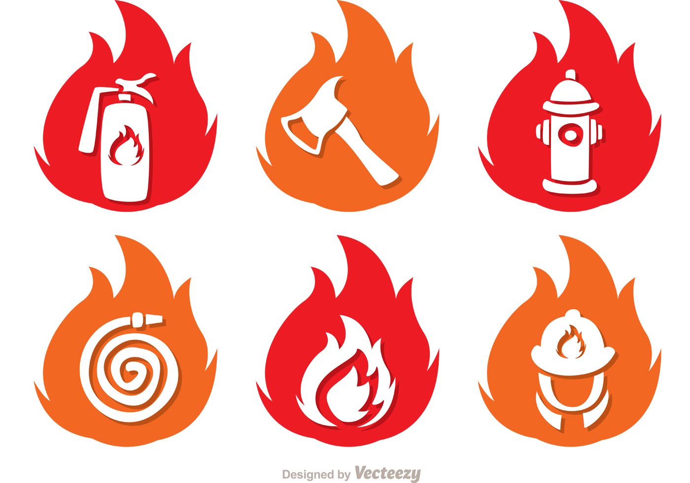 Flame Icons Fireman Vector Pack 1400x980 Flame Icons Fireman Vector Pack