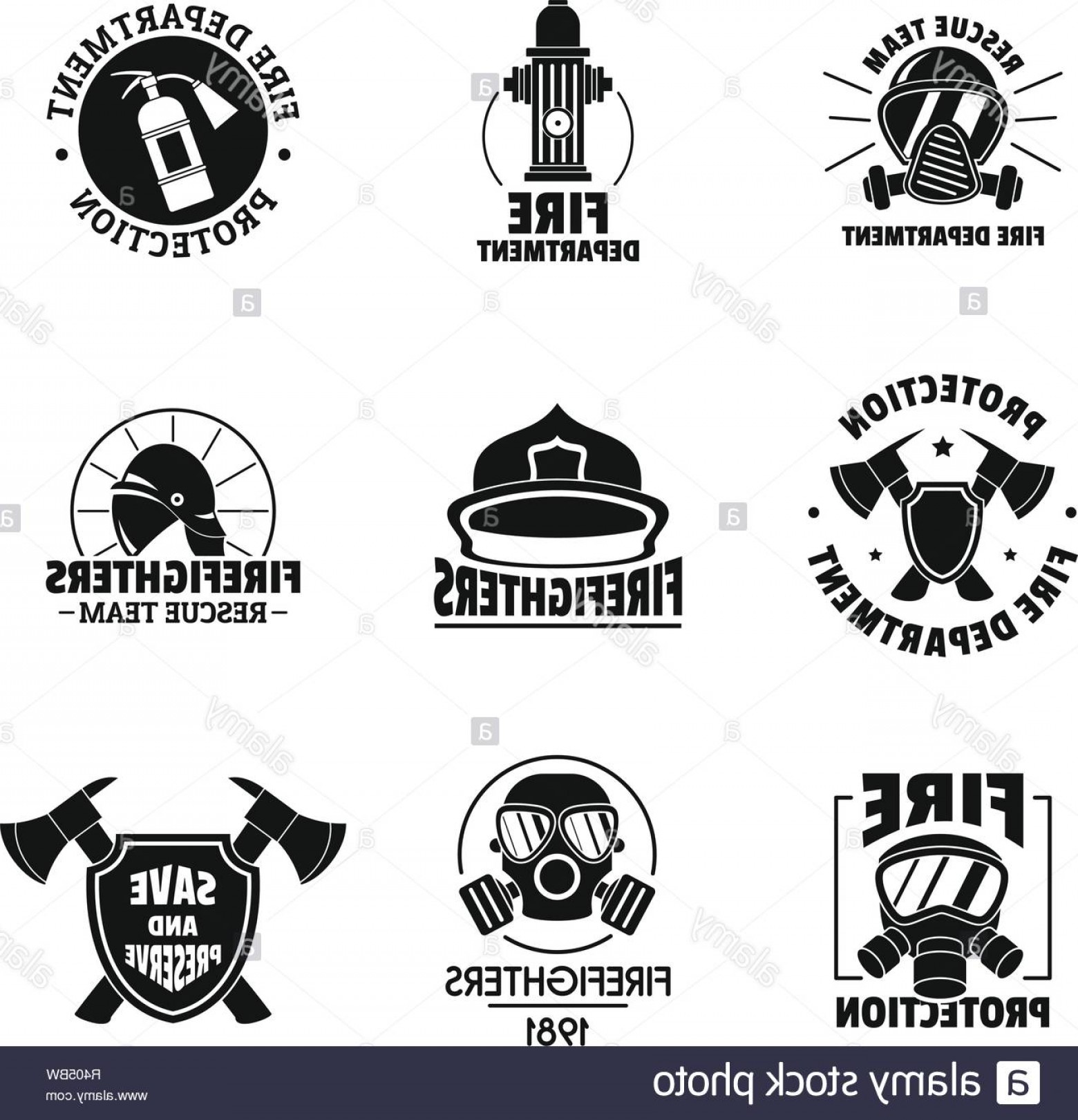 Fire Fighter Logo Icons Set Simple Illustration Of Fire Fighter 1560x1621 Fire Fighter Logo Icons Set Simple Illustration Of Fire Fighter