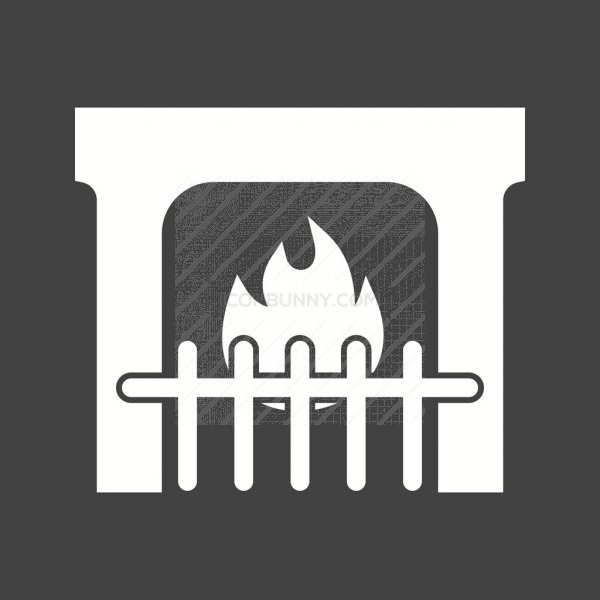 600x600 Fireplace Glyph Inverted Icon